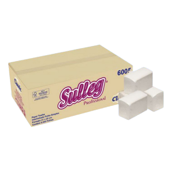 Papel Toalha Classic Folha Simples 6.000 folhas